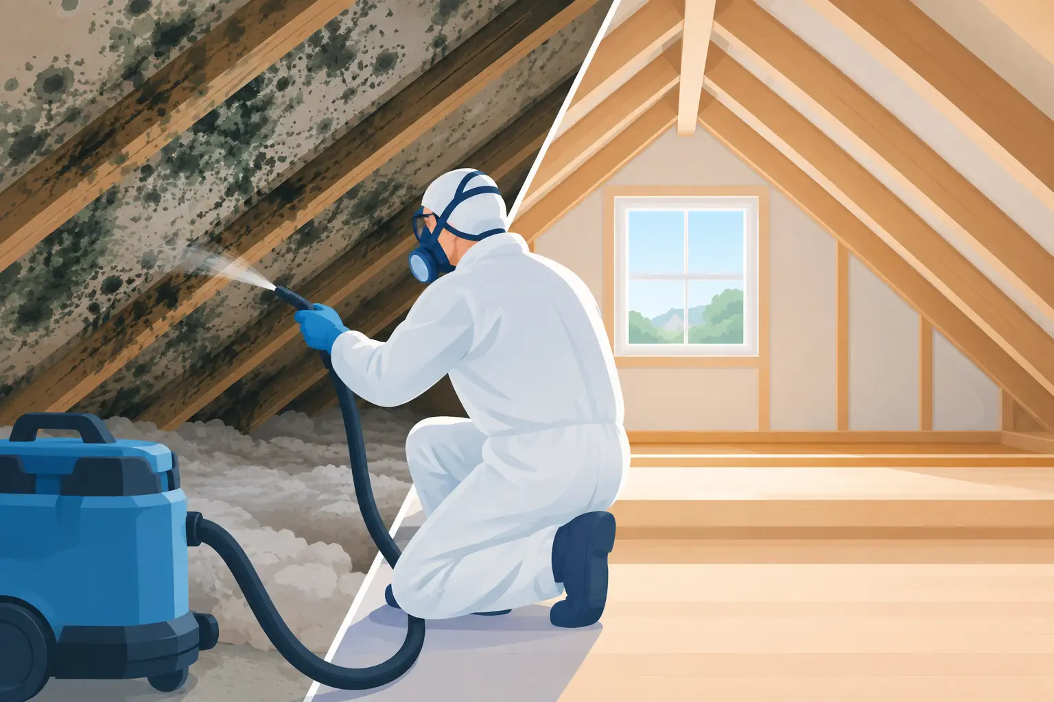 Attic Mold Remediation Examples in New Jersey